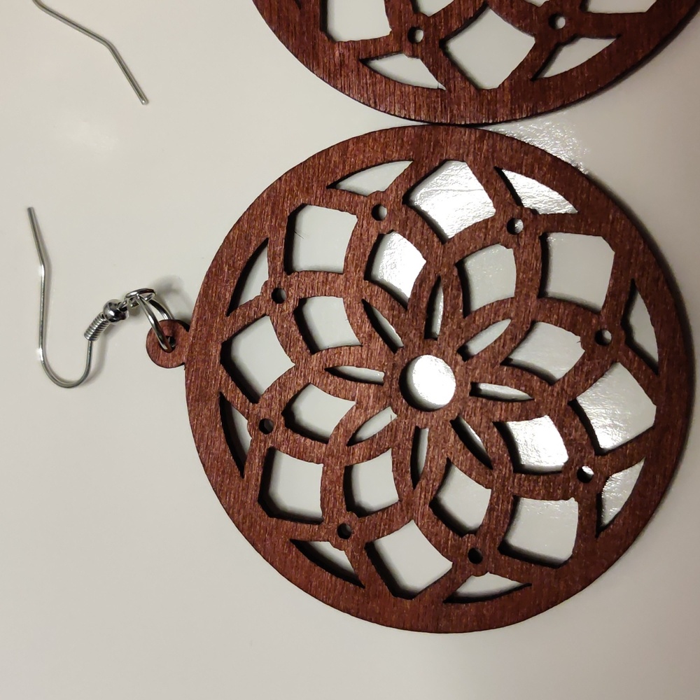 Wood laser cut earrings